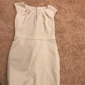 Calvin Klein khaki color dress with cap sleeves